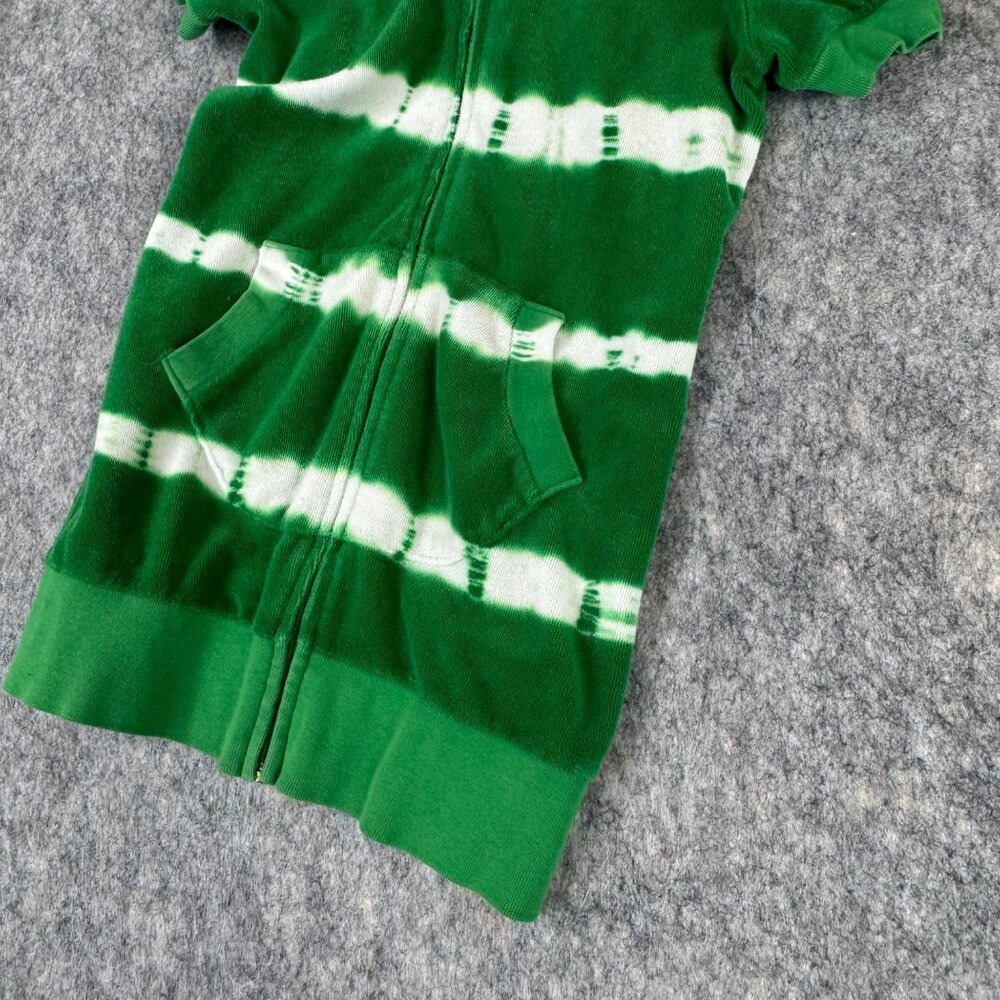 Juicy Girls Vintage Y2K Hoodie Short Sleeve Green Terrycloth Sz 7 - Picture 6 of 9